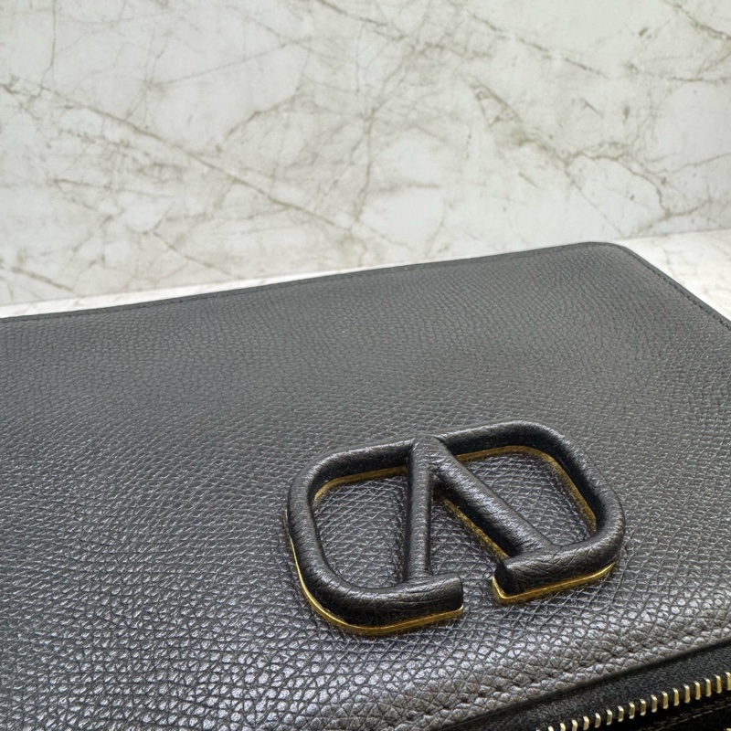 Valentino V LOGO 短背帶肩背包/黑-5