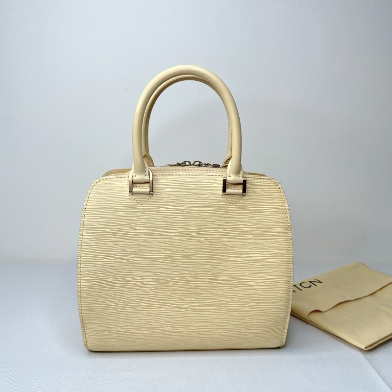 LV EPI水波紋鵝黃手提包-1