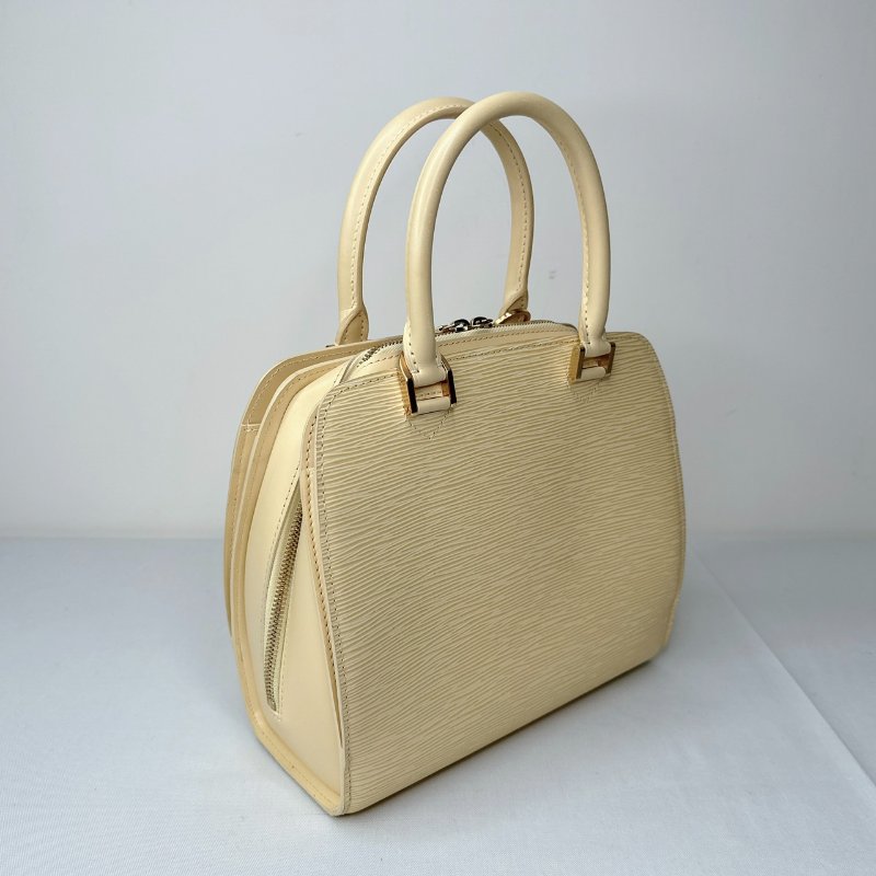 LV EPI水波紋鵝黃手提包-5