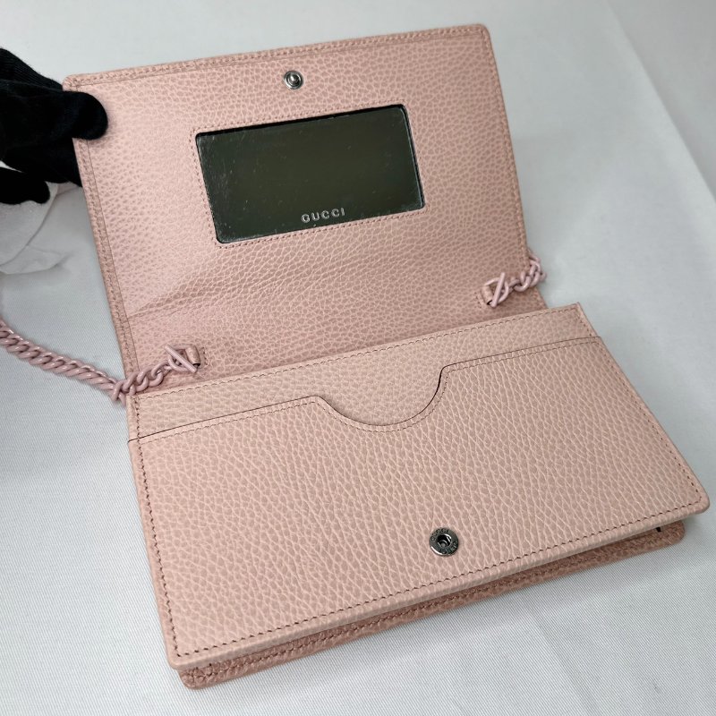 GUCCI Marmont woc粉色鏈包-6