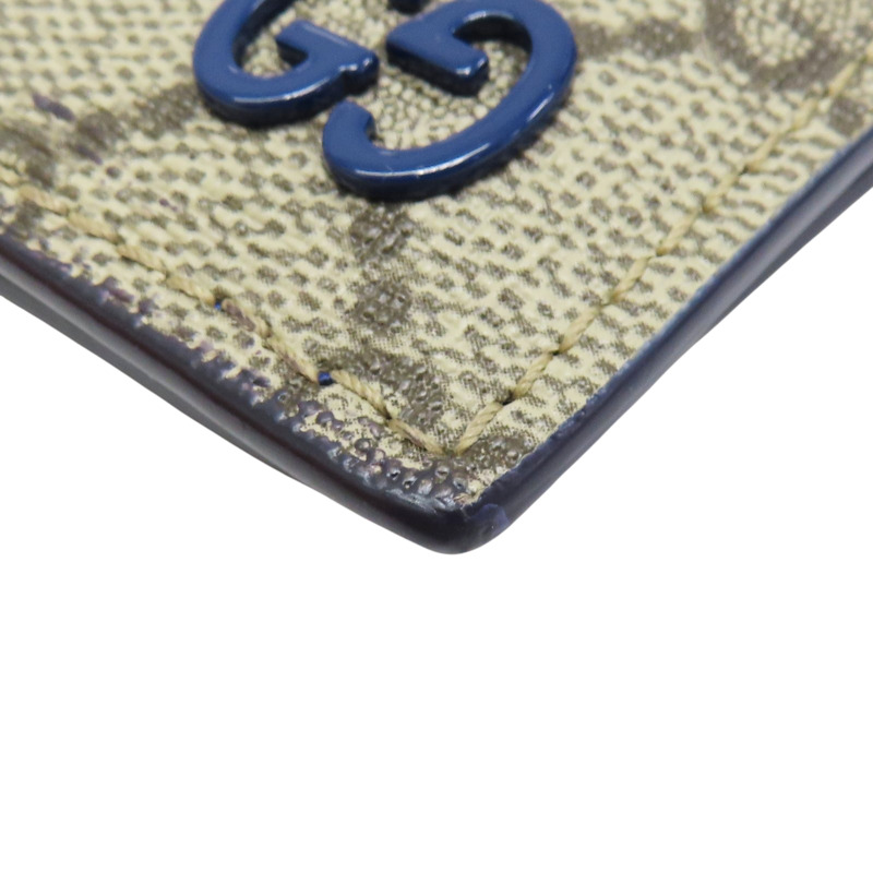 藍色 牛皮 烏木色 GG Supreme帆布 Interior 短夾【GUCCI 古馳】 768244-11