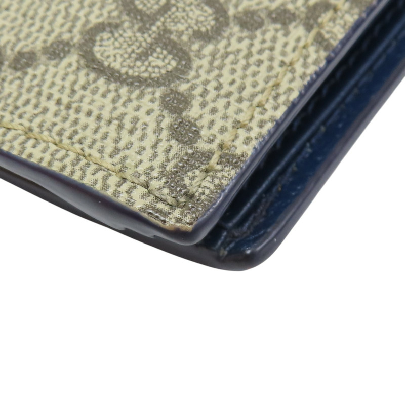 藍色 牛皮 烏木色 GG Supreme帆布 Interior 短夾【GUCCI 古馳】 768244-12