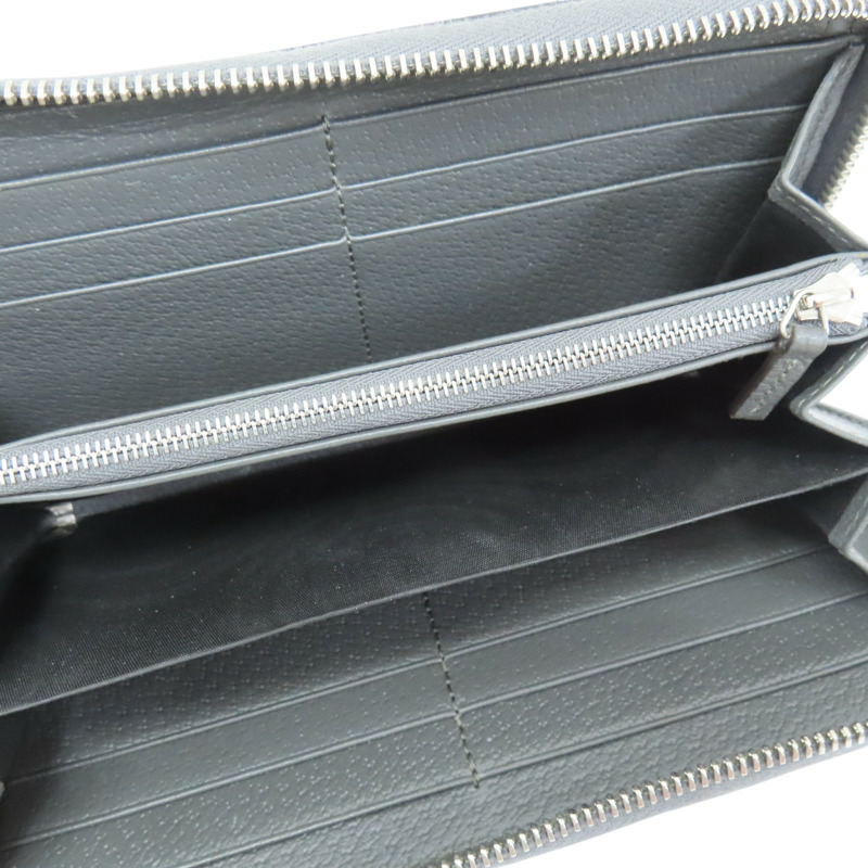 灰色 GG Supreme 緹花帆布 牛皮 拉鍊長夾【GUCCI 古馳】 701423-4