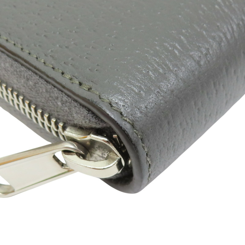 灰色 GG Supreme 緹花帆布 牛皮 拉鍊長夾【GUCCI 古馳】 701423-8