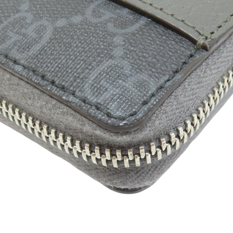 灰色 GG Supreme 緹花帆布 牛皮 拉鍊長夾【GUCCI 古馳】 701423-11