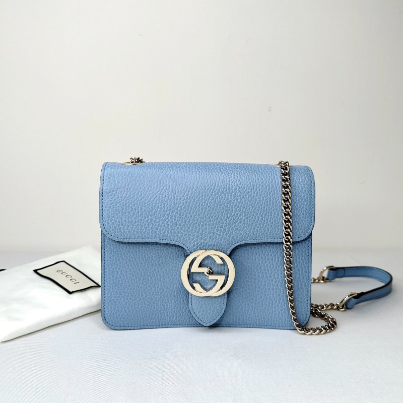 GUCCI 雙G金屬扣牛皮風琴包-0