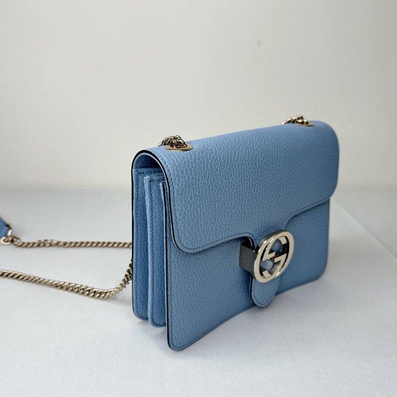 GUCCI 雙G金屬扣牛皮風琴包-3