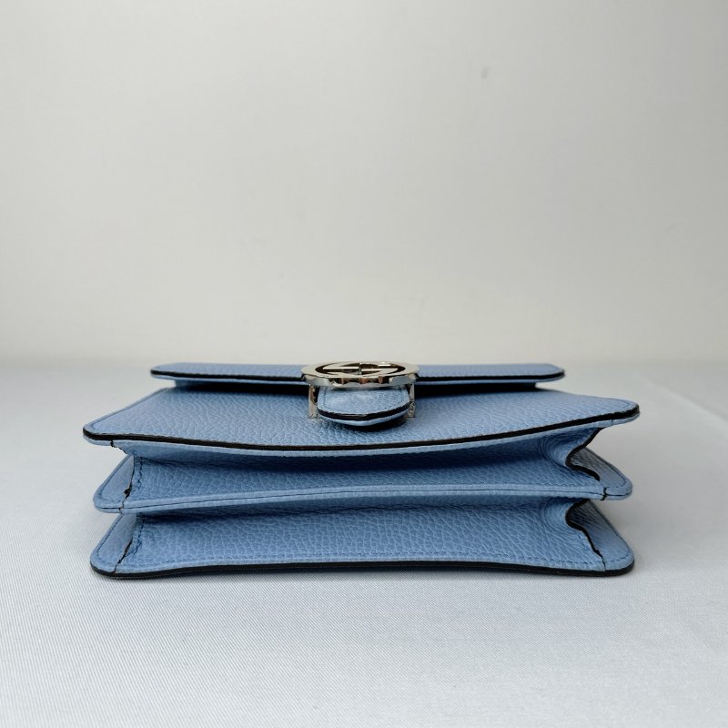 GUCCI 雙G金屬扣牛皮風琴包-10