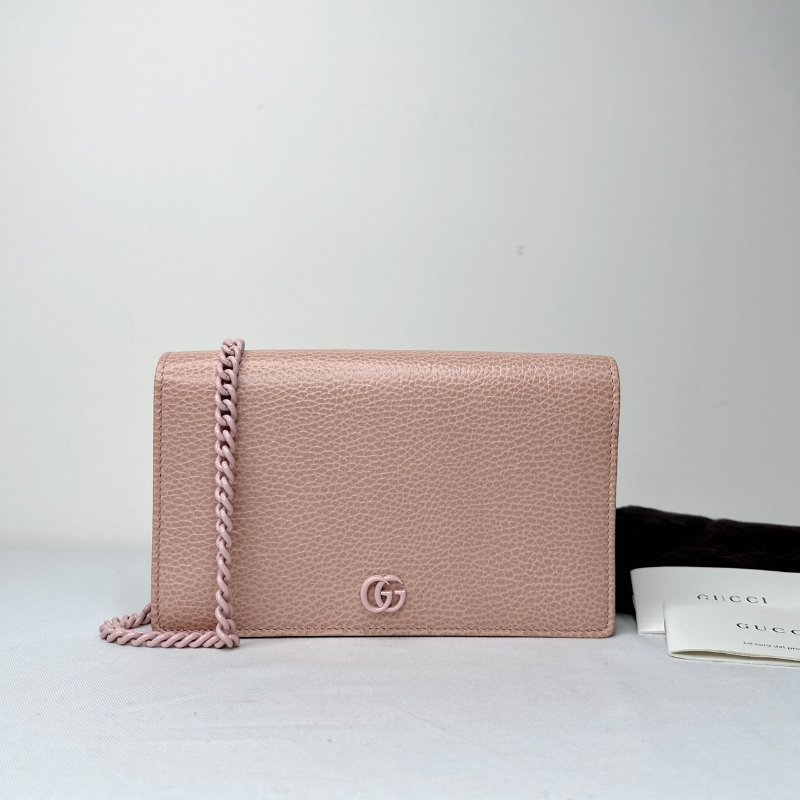 GUCCI Marmont woc粉色鏈包-0