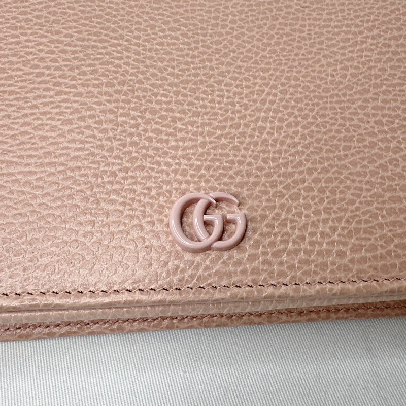 GUCCI Marmont woc粉色鏈包-9