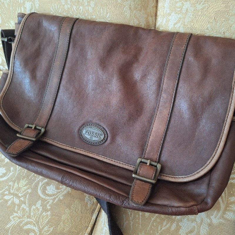 Fossil 皮革 郵差包-0