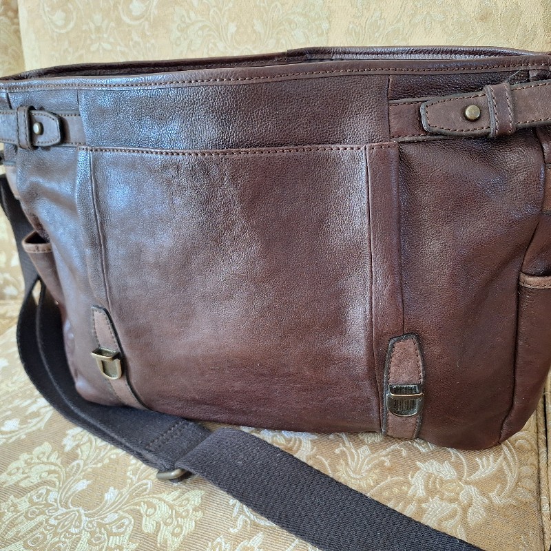 Fossil 皮革 郵差包-1