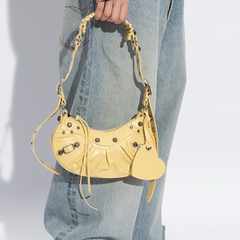 促銷品 Balenciaga Le Cagole XS 單肩包 淺黃色-4