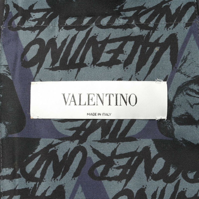 VALENTINO × UNDERCOVER 羽絨服，絲質布料，藍黑藏青色 #I48，二手男款-2