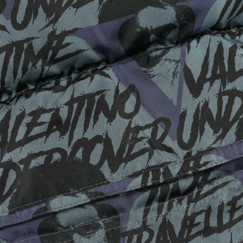 VALENTINO × UNDERCOVER 羽絨服，絲質布料，藍黑藏青色 #I48，二手男款-8