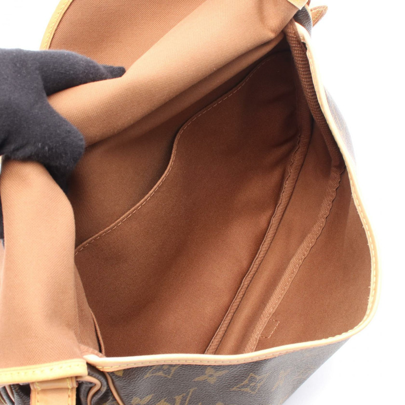 LOUIS VUITTON Saumur 30 肩背包 M42256 Monogram 帆布皮革棕色二手-3
