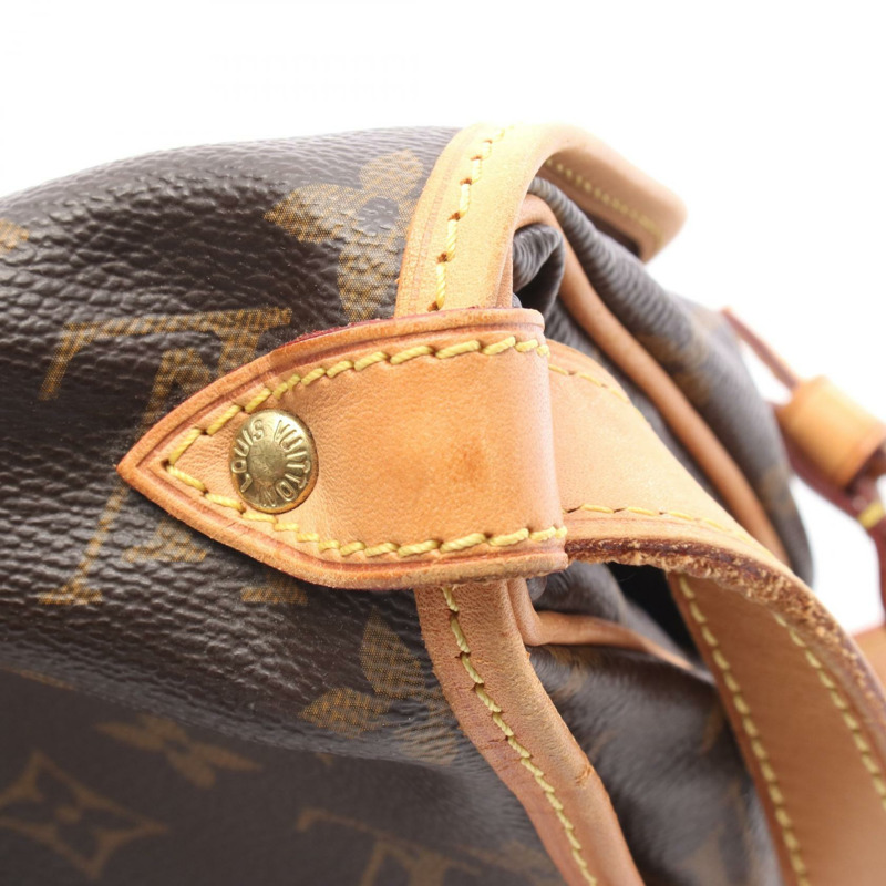 LOUIS VUITTON Saumur 30 肩背包 M42256 Monogram 帆布皮革棕色二手-8