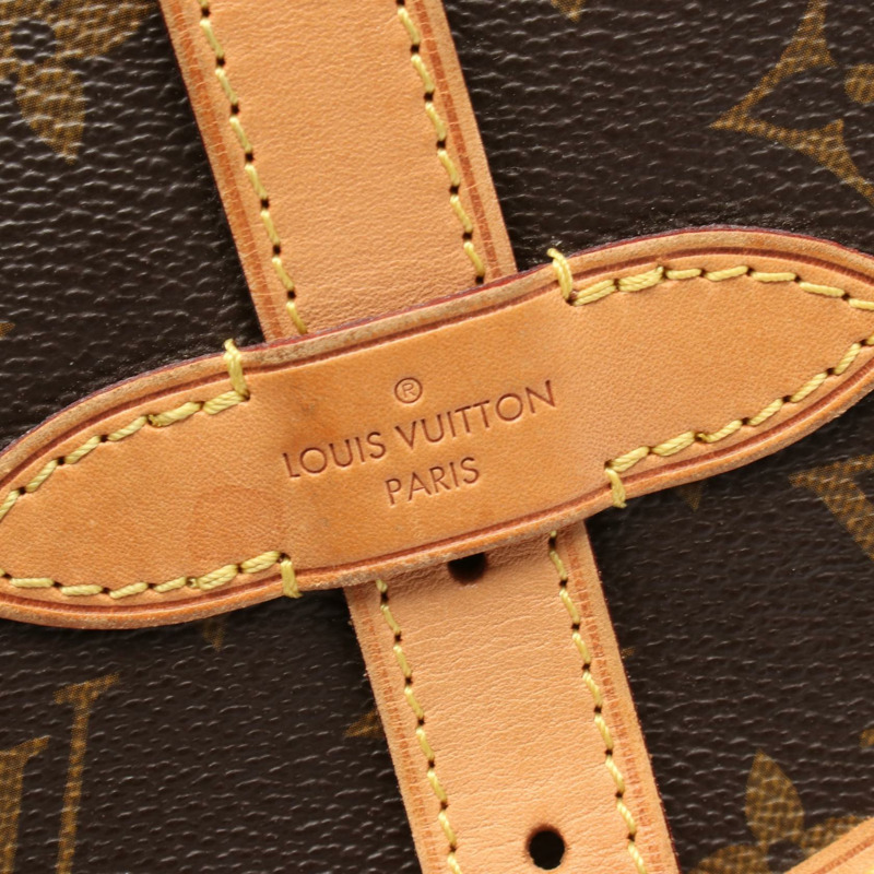 LOUIS VUITTON Saumur 30 肩背包 M42256 Monogram 帆布皮革棕色二手-10