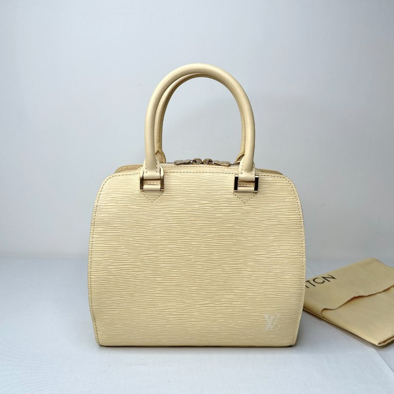 LV EPI水波紋鵝黃手提包-0