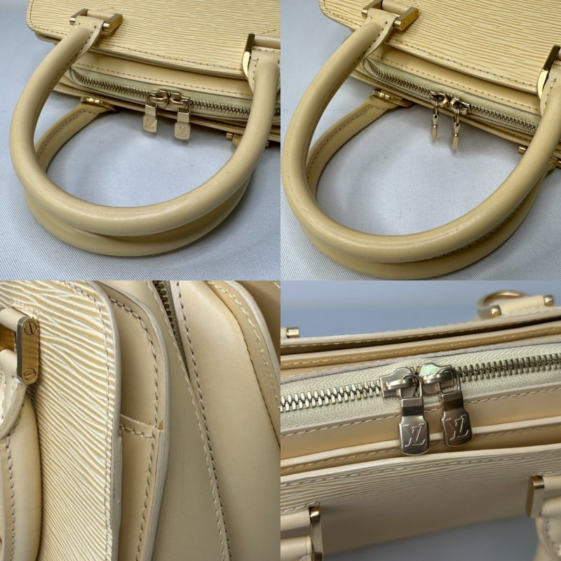 LV EPI水波紋鵝黃手提包-10