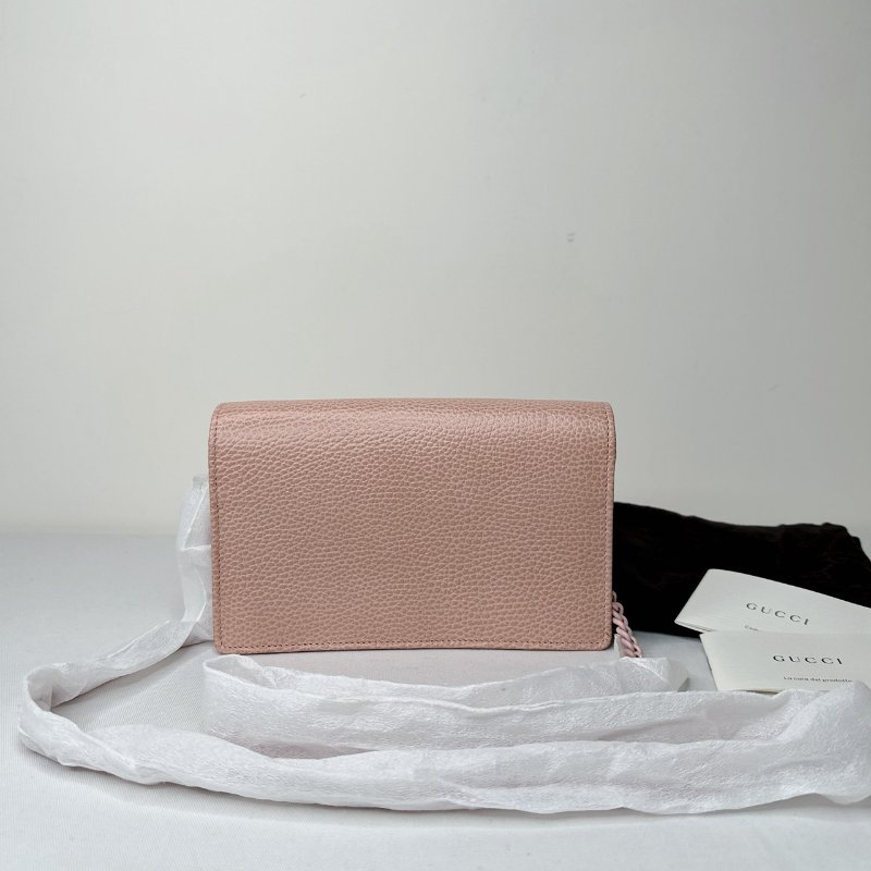 GUCCI Marmont woc粉色鏈包-1