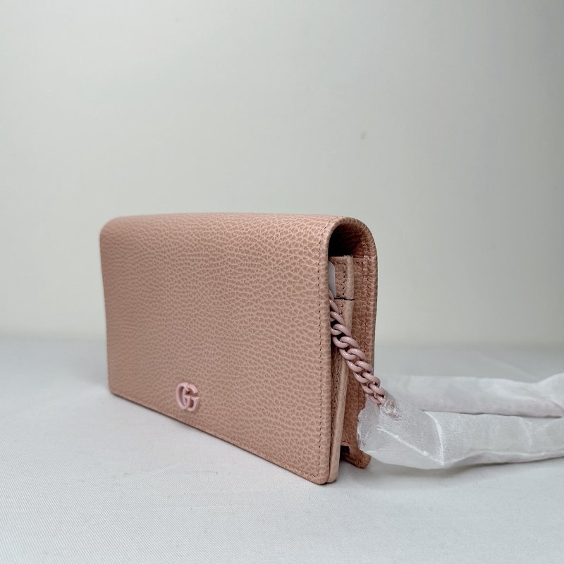 GUCCI Marmont woc粉色鏈包-2