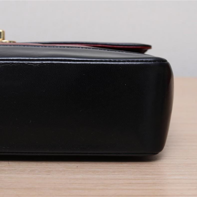 中古拼色CF肩包紅色皮革S 6開-3