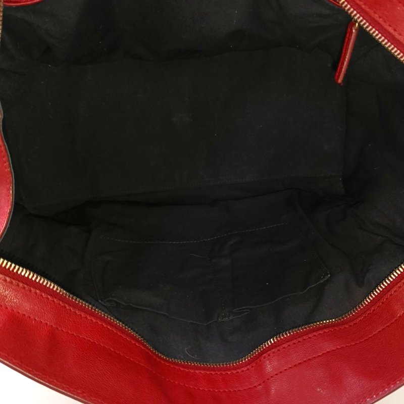 YSL CHYC Y LIGNE 中號 紅色牛皮手提包 金色五金-6