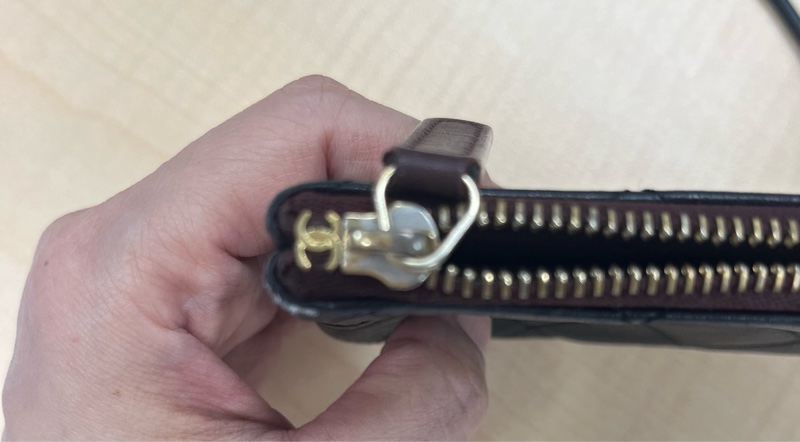 #香奈兒CHANEL 羊皮金釦一字拉零錢包👛-23