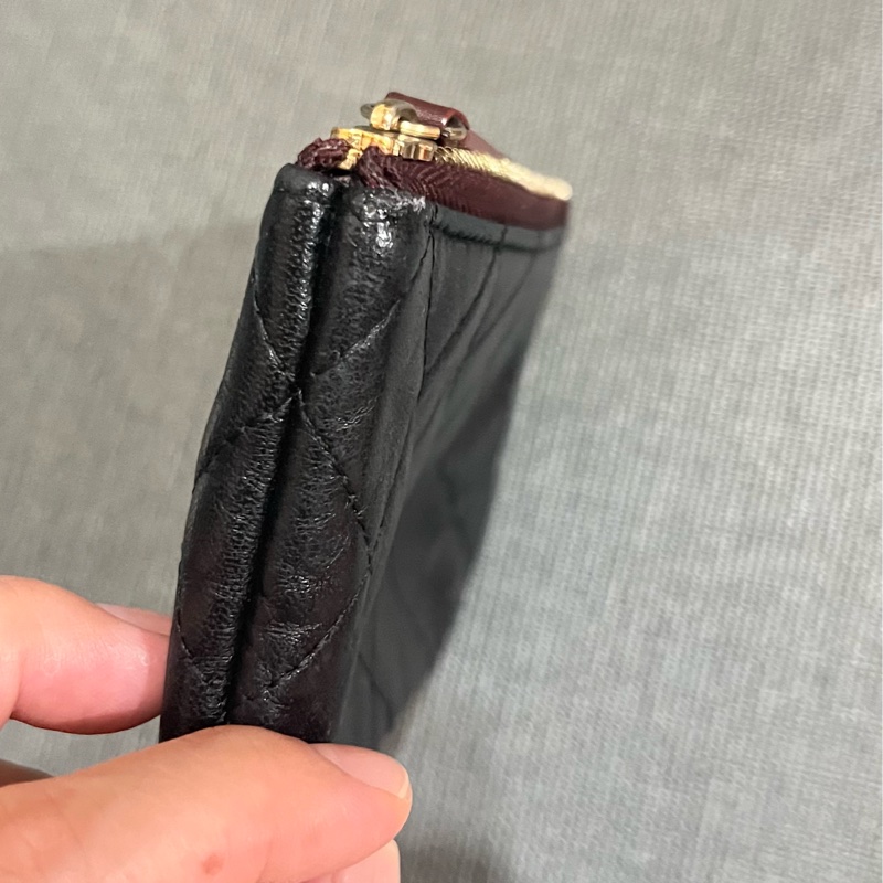#香奈兒CHANEL 羊皮金釦一字拉零錢包👛-25
