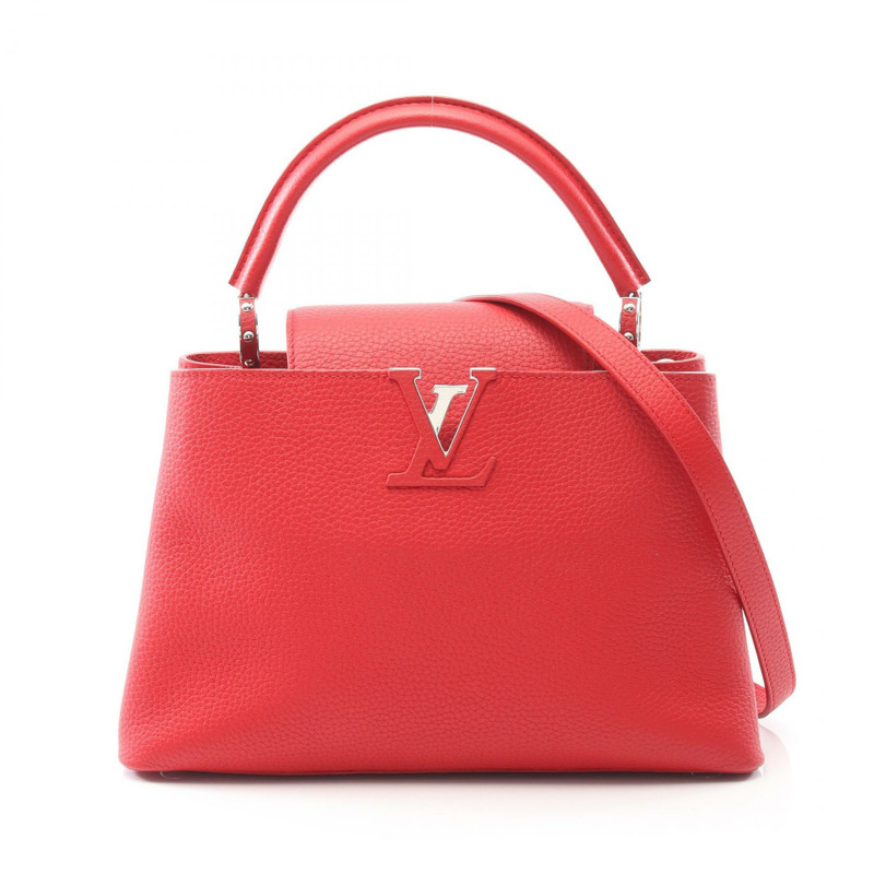 LOUIS VUITTON Capucines PM 手提包 M42237 Parnassea 皮革 Ruby 二手女士 LV-0