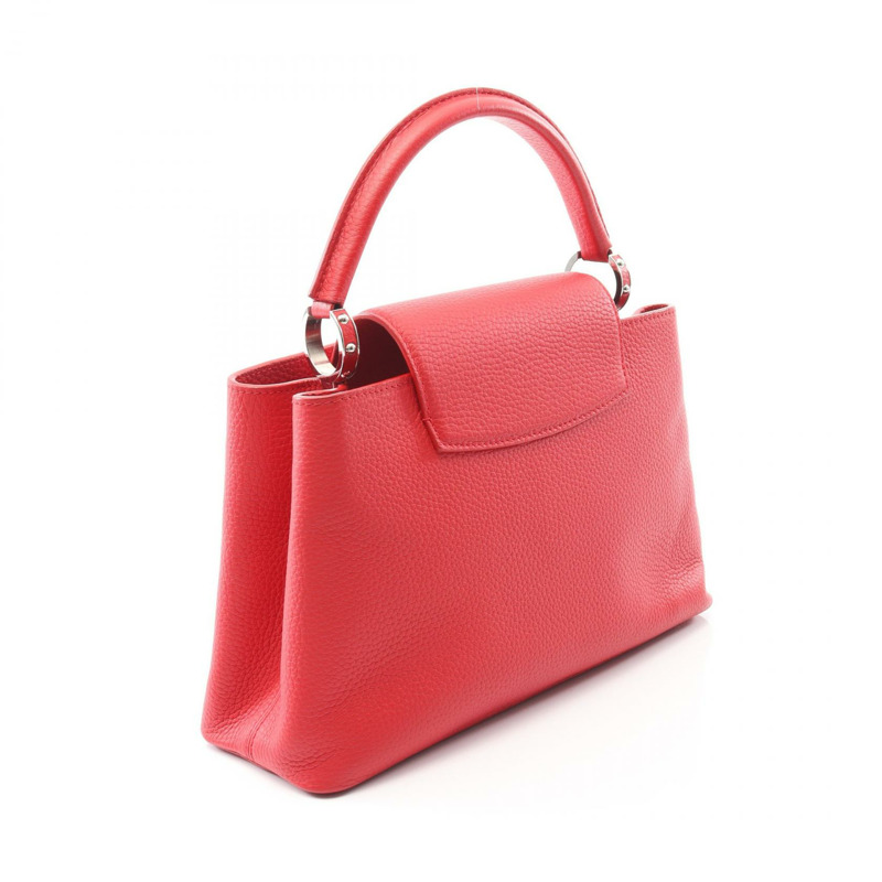 LOUIS VUITTON Capucines PM 手提包 M42237 Parnassea 皮革 Ruby 二手女士 LV-1