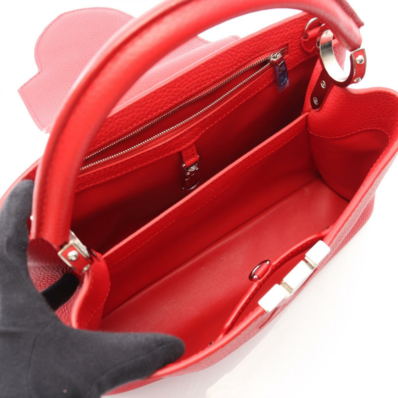 LOUIS VUITTON Capucines PM 手提包 M42237 Parnassea 皮革 Ruby 二手女士 LV-2