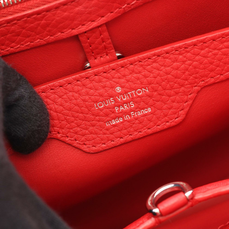 LOUIS VUITTON Capucines PM 手提包 M42237 Parnassea 皮革 Ruby 二手女士 LV-3