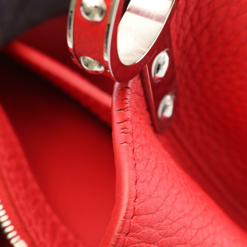 LOUIS VUITTON Capucines PM 手提包 M42237 Parnassea 皮革 Ruby 二手女士 LV-5