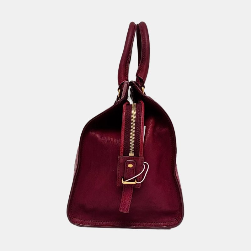 YSL CHYC Y LIGNE 中號 紫紅色牛皮手提包金色五金-2