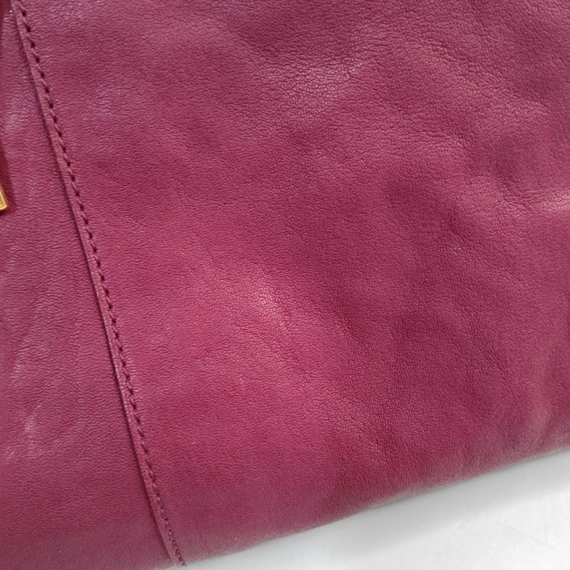 YSL CHYC Y LIGNE 中號 紫紅色牛皮手提包金色五金-8