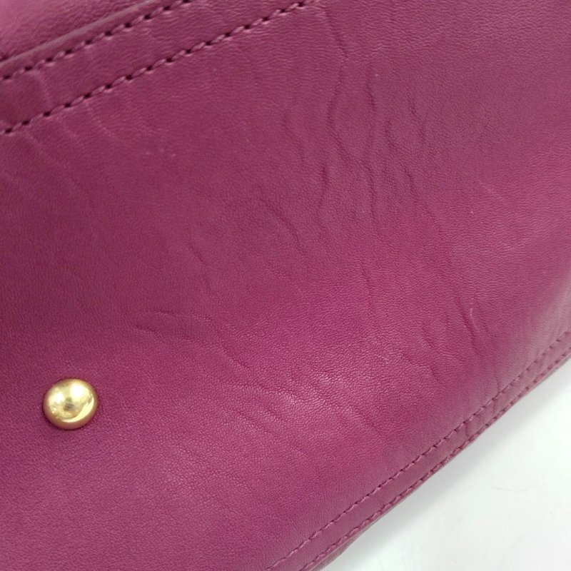 YSL CHYC Y LIGNE 中號 紫紅色牛皮手提包金色五金-13