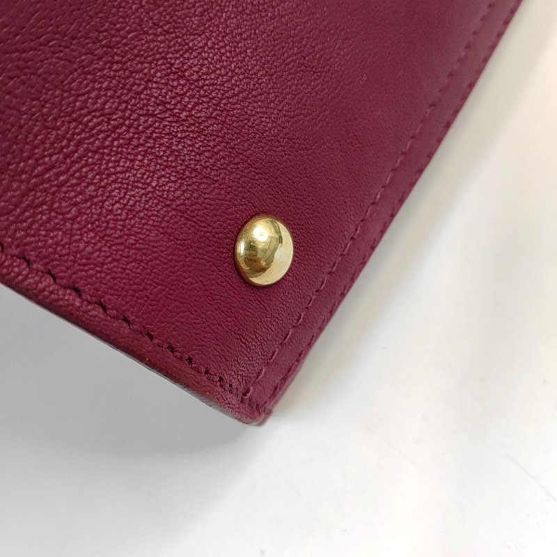 YSL CHYC Y LIGNE 中號 紫紅色牛皮手提包金色五金-14