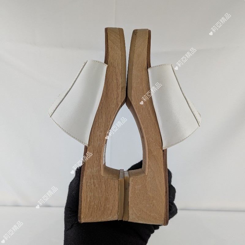 莉亞精品♡Hermes 木底跟涼鞋 尺碼36 二手美鞋-6
