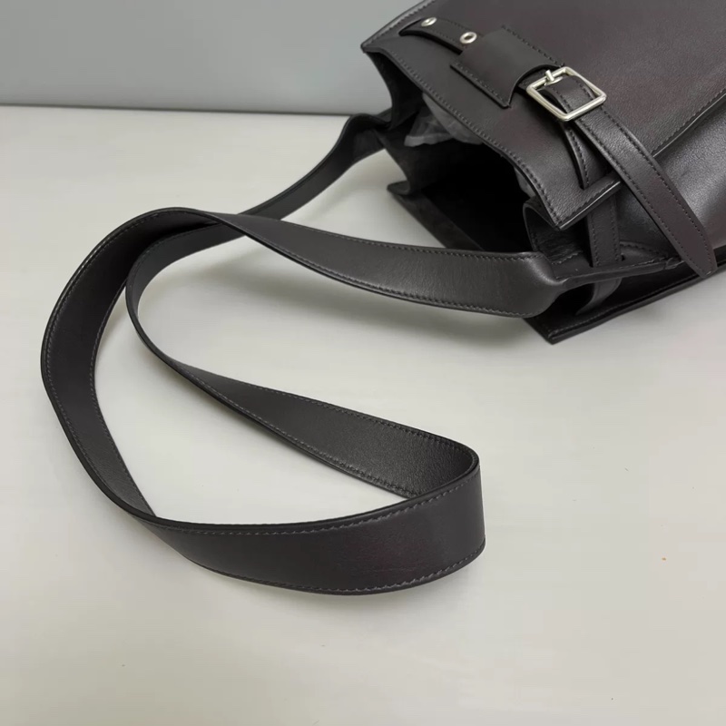 Celine賽琳Big bag bucket灰褐色全皮水桶-5