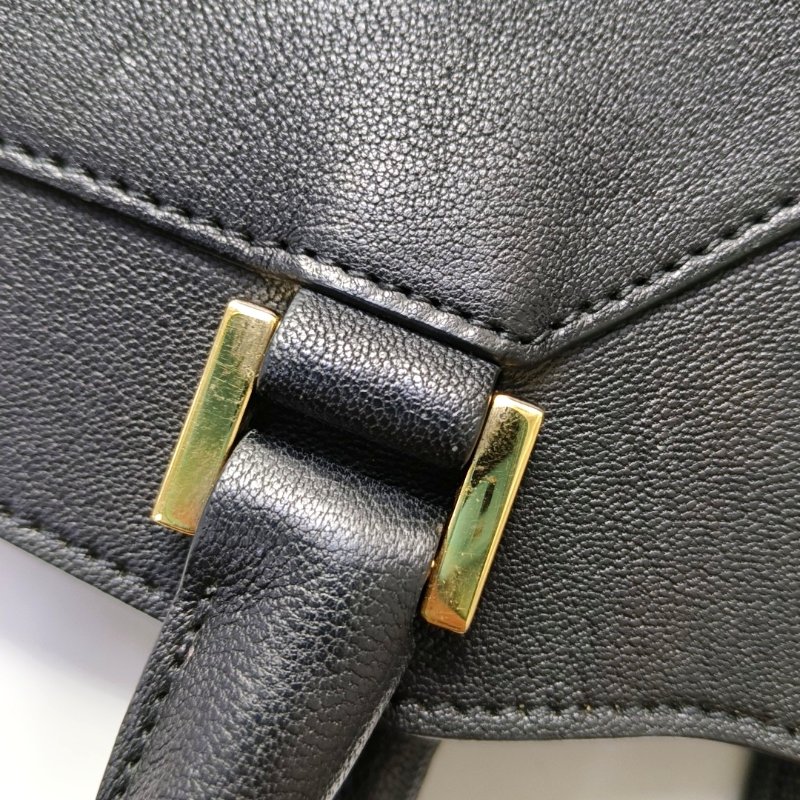 YSL CHYC Y LIGNE 小號 黑色牛皮肩背包 金色五金 可拆卸肩帶-9