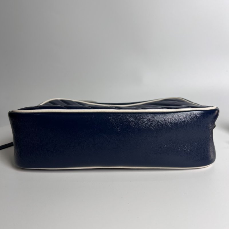 GUCCI 447632 藍螺旋白邊MARMONT相機包24CM-4