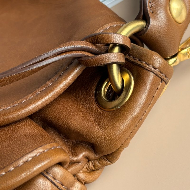 ::Miu Miu:: Coffer Hobo 棕色皮革可芙大肩背包 手提包 斜背包 Brown Matelassé Leather-19