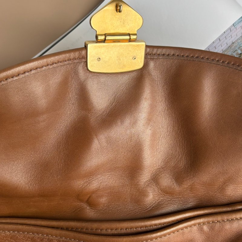 ::Miu Miu:: Coffer Hobo 棕色皮革可芙大肩背包 手提包 斜背包 Brown Matelassé Leather-42