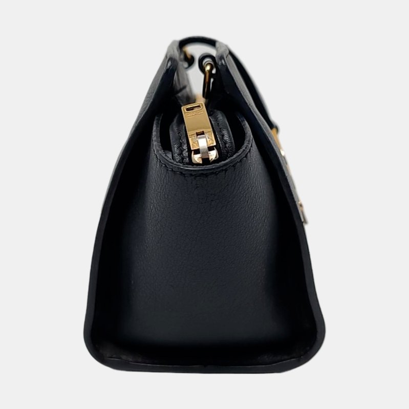 YSL 黑色牛皮斜背包肩背包 金色五金可拆卸肩帶-3