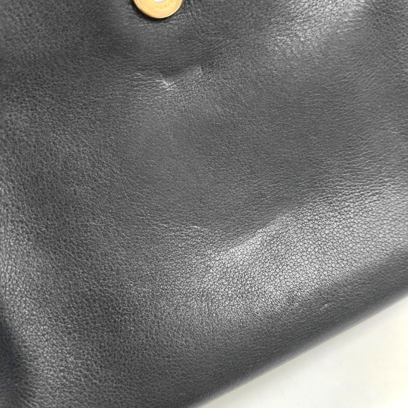 YSL 黑色牛皮斜背包肩背包 金色五金可拆卸肩帶-7