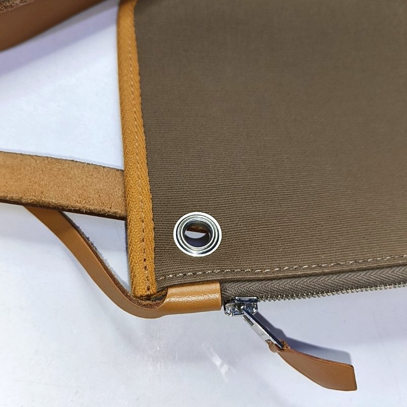 HERMÈS Herbag 31 芝麻棕帆布肩背包手提包 銀色五金 Z刻 子袋可拆卸肩帶-15