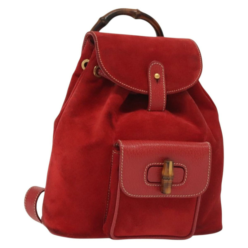 【日本直送】GUCCI 竹子背包 絨面革 紅金 003 1705 0030 正品 ep10393-0
