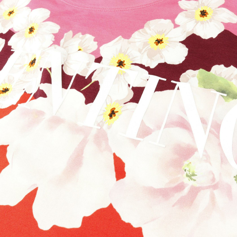 Valentino 棉質T卹上衣,粉紅多色花卉圖案,二手女款S碼-7